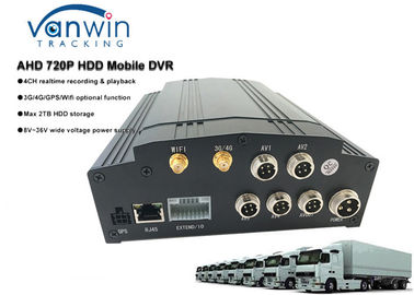 HDD 4ch Hybrid MDVR 3G 4G GPS WIFI ซอฟต์แวร์ฟรี CMS พร้อมจอ LCD สำหรับรถโรงเรียน / รถแท็กซี่ / รถบรรทุก